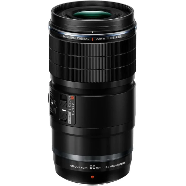 Olympus M.Zuiko Digital 90mm f3.5 macro lens for Micro Four Thirds cameras.