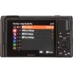 Sony camera display showing shooting settings menu.
