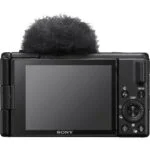 Sony digital camera with flip screen and microphone, ideal for vlogging and photography.