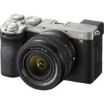 Sony mirrorless camera with lens, ideal for photography enthusiasts in the UK.