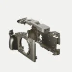 Exploded view of a camera body frame showcasing internal structure and design.