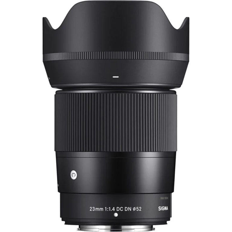 Sigma 23mm f/1.4 DC DN lens for mirrorless cameras, ideal for photography enthusiasts.