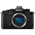 Nikon Zf mirrorless camera body on display at a UK camera shop.