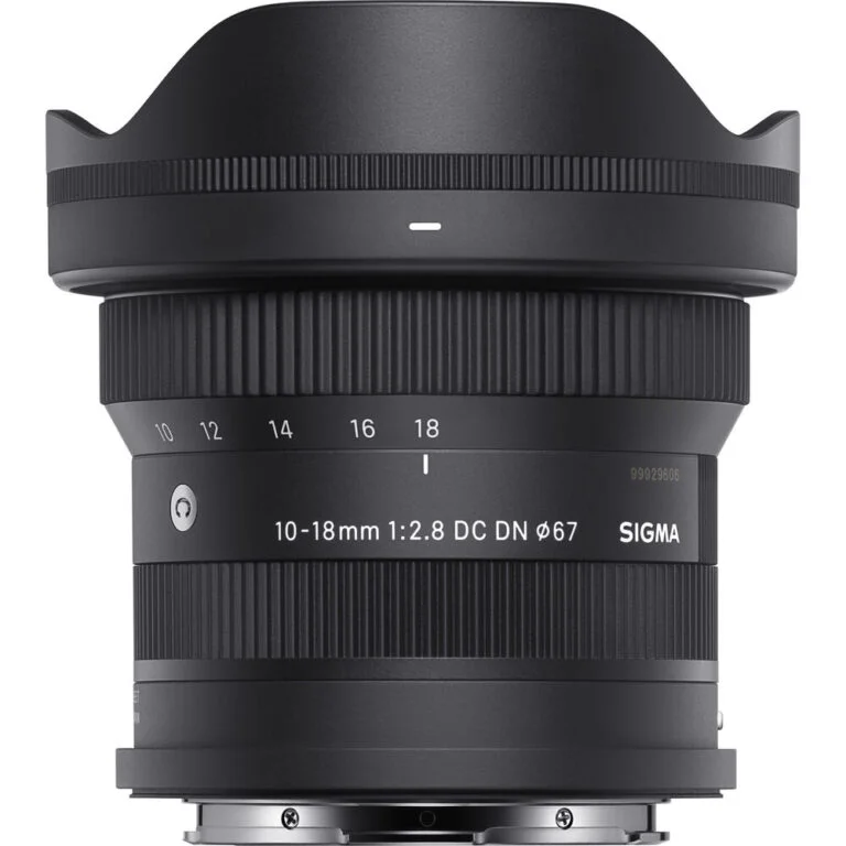 Sigma 10-18mm f/2.8 DC DN lens for mirrorless cameras, ideal for wide-angle photography.