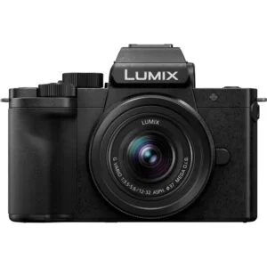 Panasonic Lumix mirrorless camera with lens, ideal for photography enthusiasts.