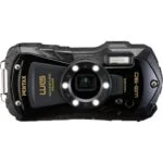 Pentax WG-90 adventure-proof camera with rugged design and LED lights, ideal for outdoor photography.