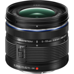 Olympus 9-18mm wide angle lens for Micro Four Thirds cameras, available at Camix UK.