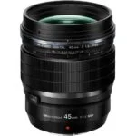 Olympus M.Zuiko Digital 45mm f/1.2 Pro lens for Micro Four Thirds cameras.