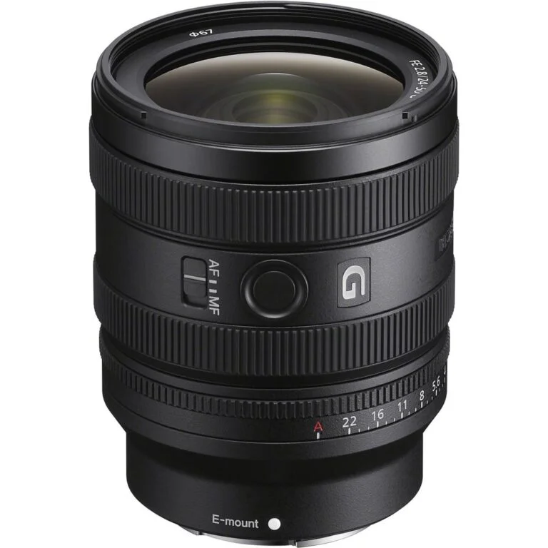 Sony E-mount lens for mirrorless cameras, ideal for photography enthusiasts.