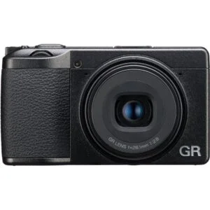 Compact digital camera with GR lens, ideal for photography enthusiasts.