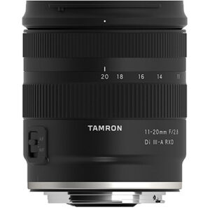 Tamron 11-20mm F/2.8 Di III-A RXD lens for mirrorless cameras.