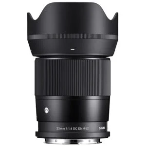 Sigma 23mm f/1.4 DC DN lens for mirrorless cameras, available at Camix UK.