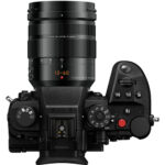 Panasonic mirrorless camera with Leica lens, top view, available at Camix UK.