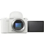 Sony mirrorless camera with flip-out screen, ideal for vlogging and photography.