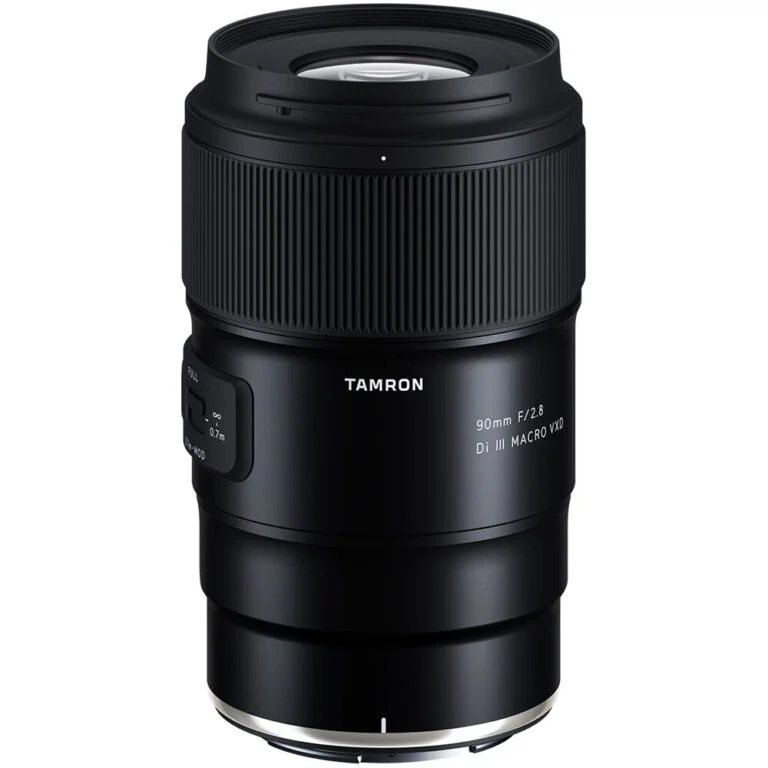 Tamron 90mm f/2.8 Di III Macro lens for professional photography.
