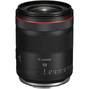 Canon RF 50mm lens for mirrorless cameras, available at Camix UK.