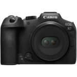 Canon EOS R7 mirrorless camera body with lens, available at Camix UK.