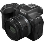 Canon EOS R7 mirrorless camera with lens, available at Camix UK.