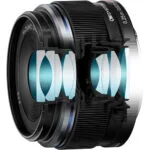 Olympus M.Zuiko Digital lens with internal structure, ideal for mirrorless cameras and photography enthusiasts.