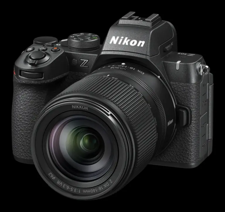 Nikon Z50 II with 18-140mm lens, mirrorless camera available at Camix UK.