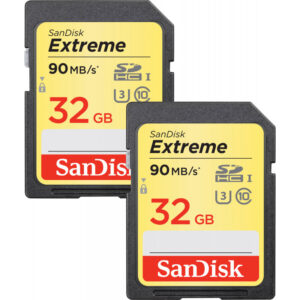 SanDisk 32GB Extreme SDHC memory cards, 90MB/s, 2-pack