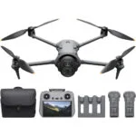 DJI drone with controller, batteries, and accessories from Camix camera shop UK.