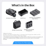 DJI Mavic 4 Pro drone package with accessories including batteries and remote.