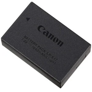 Canon LP-E17 battery pack for cameras, available at Camix UK.