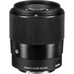 Sigma 30mm f/1.4 DC DN lens for mirrorless cameras, ideal for photography enthusiasts.