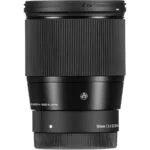 Sigma 16mm f/1.4 DC DN lens for mirrorless cameras, ideal for wide-angle photography.