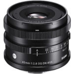 Sigma 45mm f/2.8 DG DN lens for mirrorless cameras, ideal for photography enthusiasts.