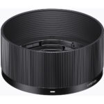 Black camera lens hood for photography equipment.