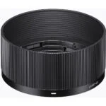Black camera lens hood for photography equipment.