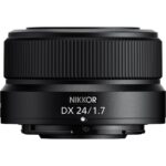 Nikon NIKKOR DX 24mm f/1.7 lens for DSLR cameras, available at Camix UK.