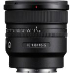 Sony FE 16mm f/1.8 G lens for mirrorless cameras, ideal for wide-angle photography.