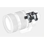 Illustration of a camera lens with a filter holder attachment.