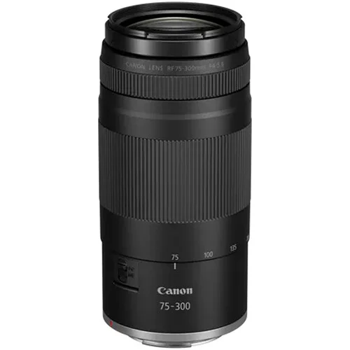 Canon RF 75-300mm lens for mirrorless cameras, ideal for photography enthusiasts.