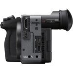Side view of a professional mirrorless camera body with multiple ports, ideal for photography and videography.