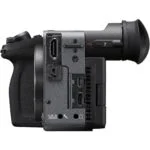 Side view of a professional mirrorless camera body with multiple ports, ideal for photography and videography.