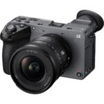 Sony mirrorless camera with lens, available at Camix UK.