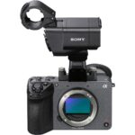 Sony cinema camera body with detachable handle, ideal for professional videography.