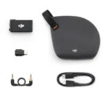 DJI camera accessories including cables and adapters on a white background.