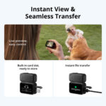 Instant view and seamless transfer with camera accessories for easy control and file storage.