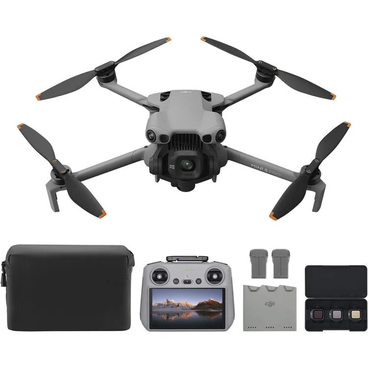 DJI drone with controller, batteries, and accessories from Camix camera shop UK.
