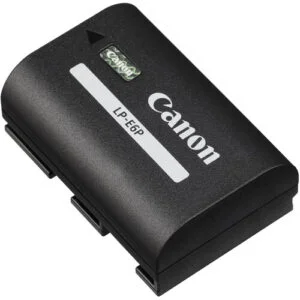 Canon LP-E6N camera battery for DSLR and mirrorless cameras.