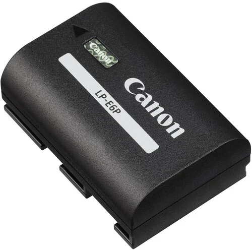 Canon LP-E6N camera battery for DSLR and mirrorless cameras.