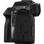 Side view of a Canon EOS R3 camera body with ports visible.