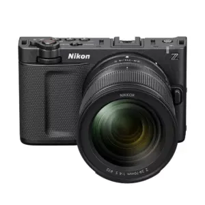 Nikon Z mirrorless camera with 24-70mm lens, front view