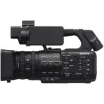 Sony professional camcorder with advanced controls and lens, ideal for video production.