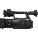 Sony professional camcorder with advanced controls and lens, ideal for video production.